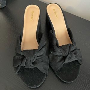 Black Suede Heeled Sandals